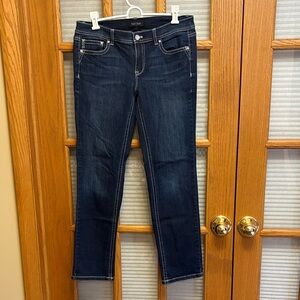 EUC WHBM Dark Blue Slim Ankle Jeans Embellished
